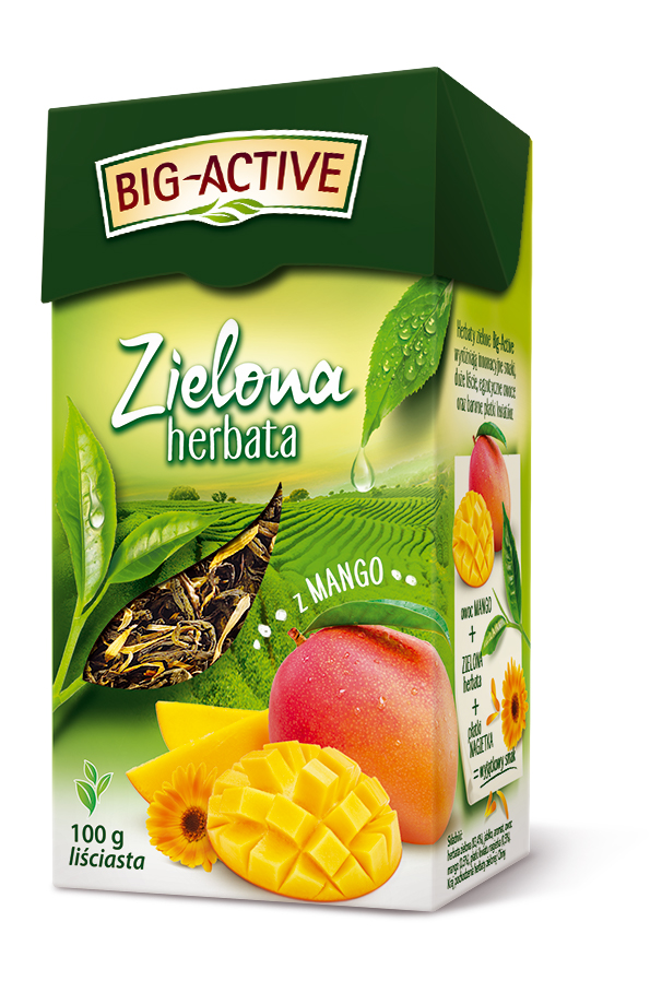 Big-Active Poszerza Portfolio O Liściastą Herbatę Zieloną Z Mango