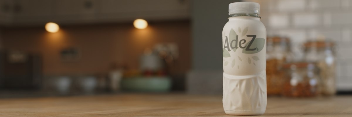 Paper Bottle Prototype Of AdeZ, A Plant Based Beverage